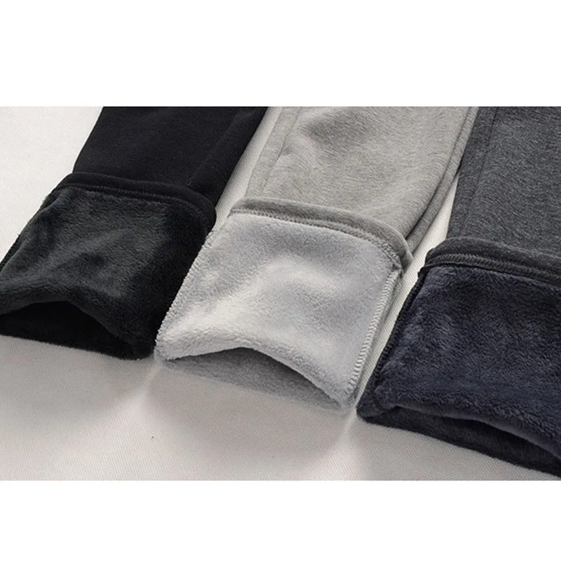 

Autumn winter pants men 7XL 6XL 5XL fleece Plus size warm men pants 4 colors