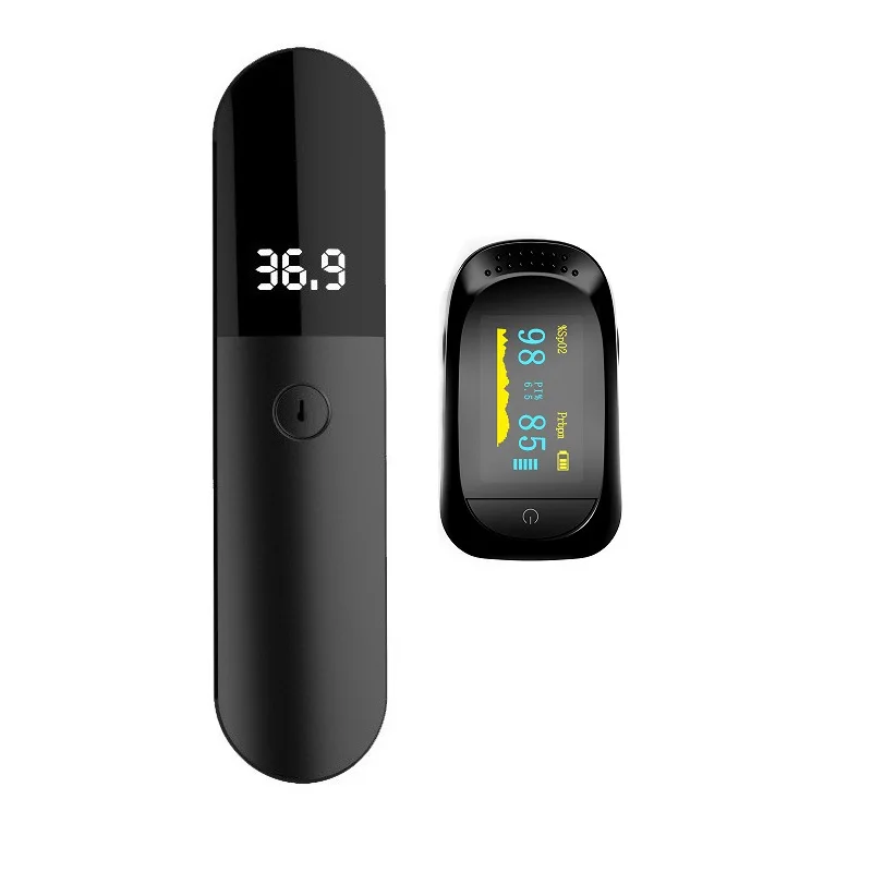 Пальчиковый Пульсоксиметр SpO2 PR PI Monitor цифровой OLED дисплей Инфракрасный термометр
