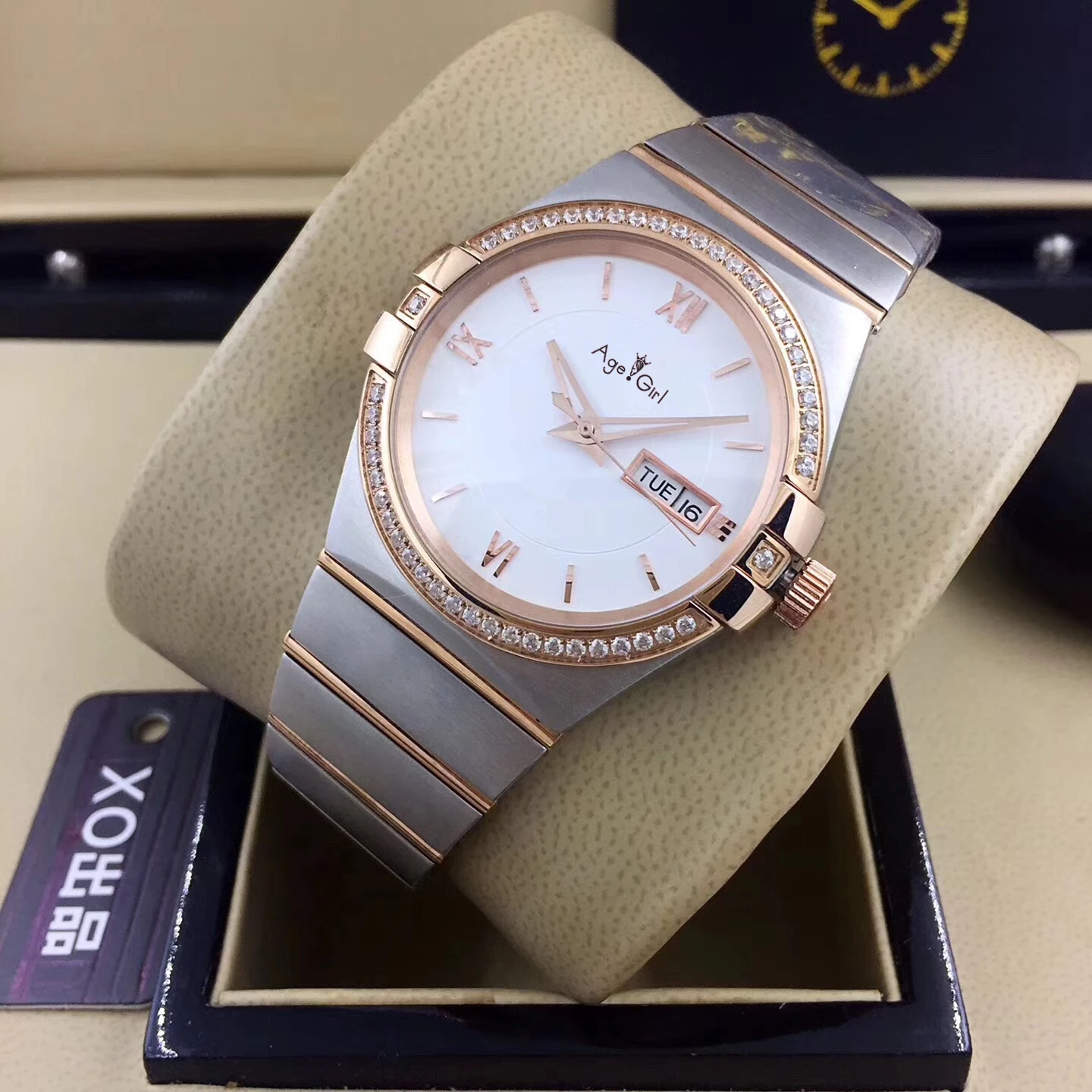 

Luxury New Men Silver Automatic Mechanical Stainless Steel Sapphire Watch Rose Gold Diamond Bezel Rome Black Chronometer