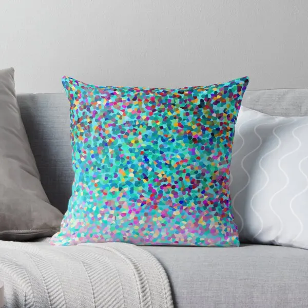 

Aqua Blue Multicolored Abstract Art Shap Soft Decorative Throw Pillow Cover for Home Pillows NOT Included
