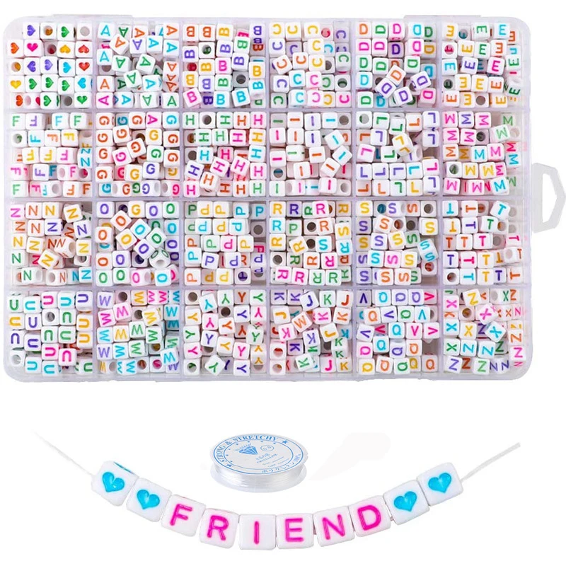 1400 шт./кор. плоский английский акриловые буквы для ребенка пазл из бисера браслет