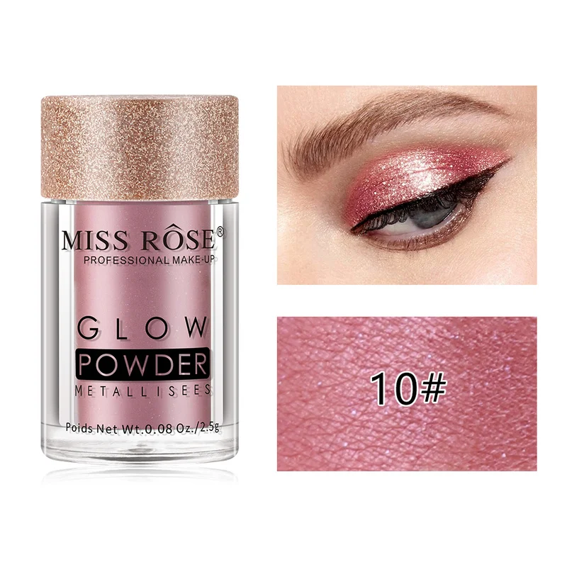 MISS ROSE, блестящие тени для век, рассыпчатая пудра, блестящий хайлайтер, матовые тени для век, пигментная пудра, мерцающие тени для век, косметика TSLM1