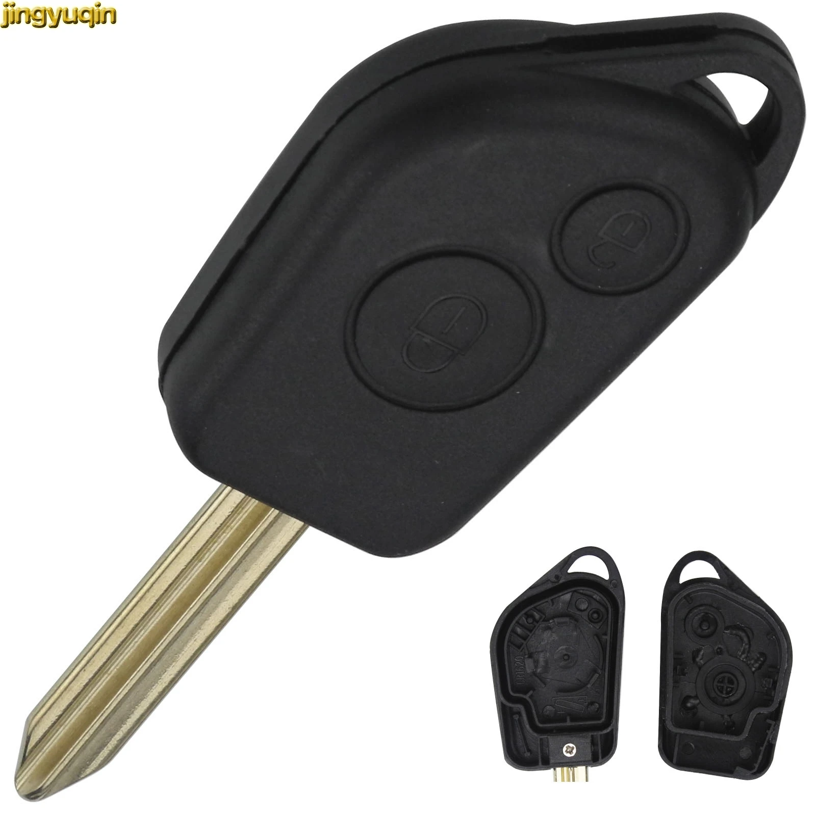 

jingyuqin Remote Key Fob Shell Case For Peugeot 106 206 306 205 405 Citroen Elysee Picasso Saxo Xsara Berlingo C2 C3 C4 2 Button