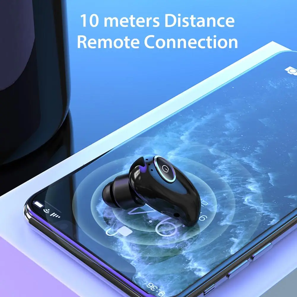 Мини беспроводные Bluetooth стерео наушники в ухо HiFi HD звонки Вождение Бег Спорт