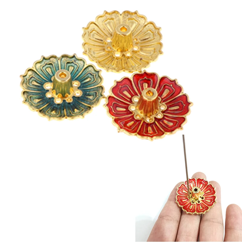 1 шт. 9 отверстий лотоса Курильница с держателем Цветок Статуя тарелка кадило