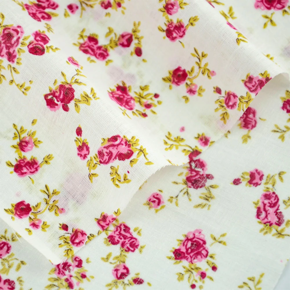 Home Textile 2016 News Printed Red Floral Designs Fabrics Patchwork Fat Quarter Cotton Fabric for Doll Colthing Crafts Art Work | Дом и сад