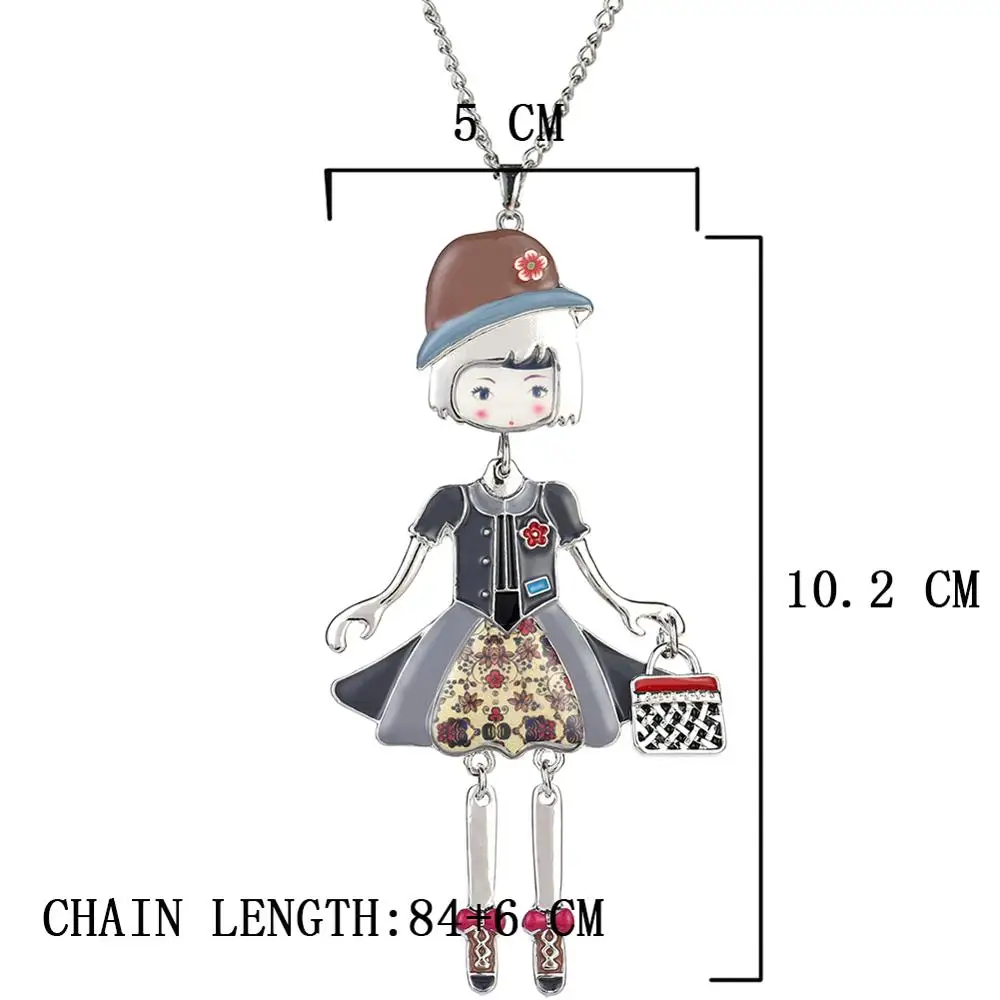 Очаровательное посеребренное длинное Кукольное ожерелье s для женщин и девушек