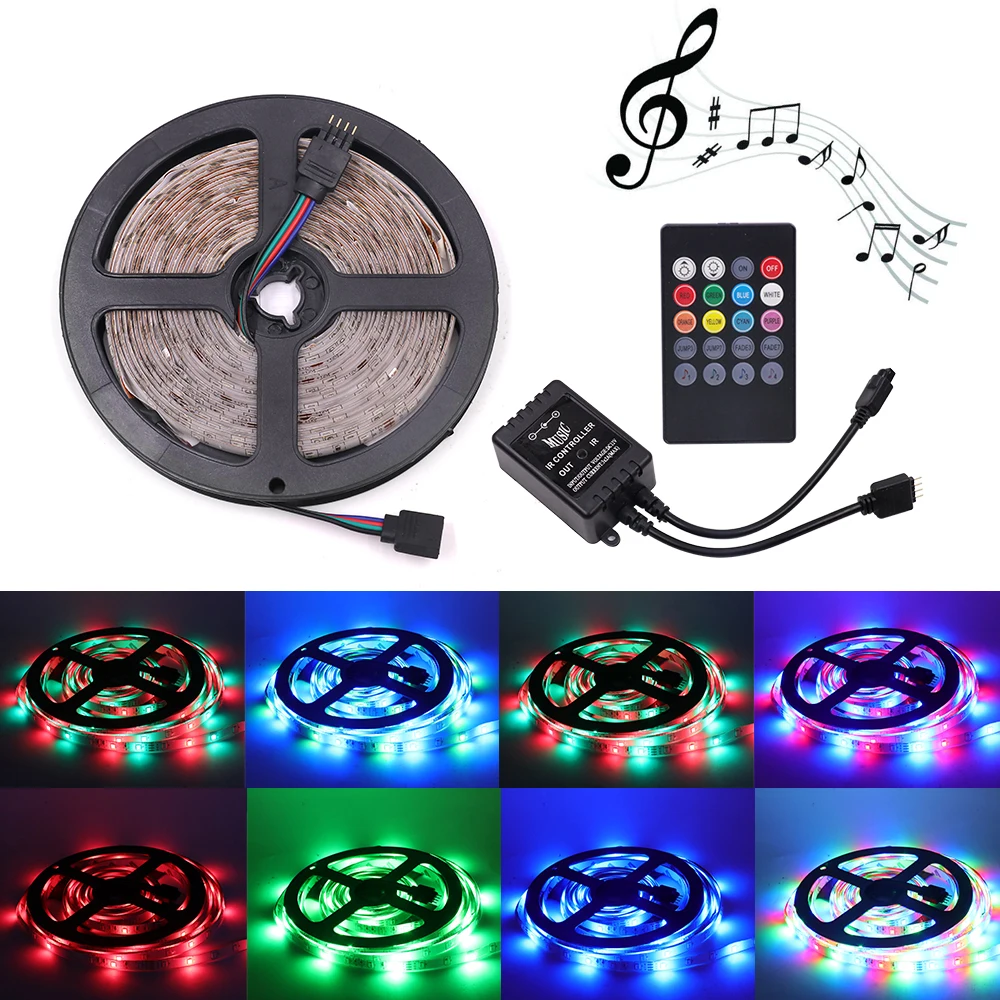 СВЕТОДИОДНАЯ лента SMD 2835 RGB водонепроницаемая гибкая LED полоска 5 м 60 светодиодов