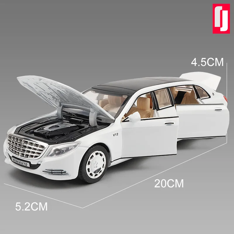 1:32 металлический игрушечный автомобиль модель Maybach S650 брелок для автомобильных ключей, Diecasts Автомобили со звуковым светильник оттягиваемая назад машина хранения детских игрушек для детей Подарки - Цвет: no box