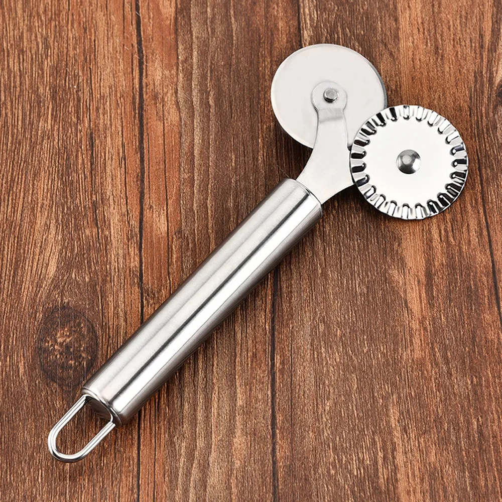 Нержавеющая сталь двойной колесная пицца Ножи s резак блин Кондитерские пирог