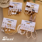 17IF серьги женские серьги с жемчугом серьги круглые бохо украшения серьги ретро подвески аксессуары для женщин акриловые модные серьги кисточки сережки необычные необычные серьги под золото