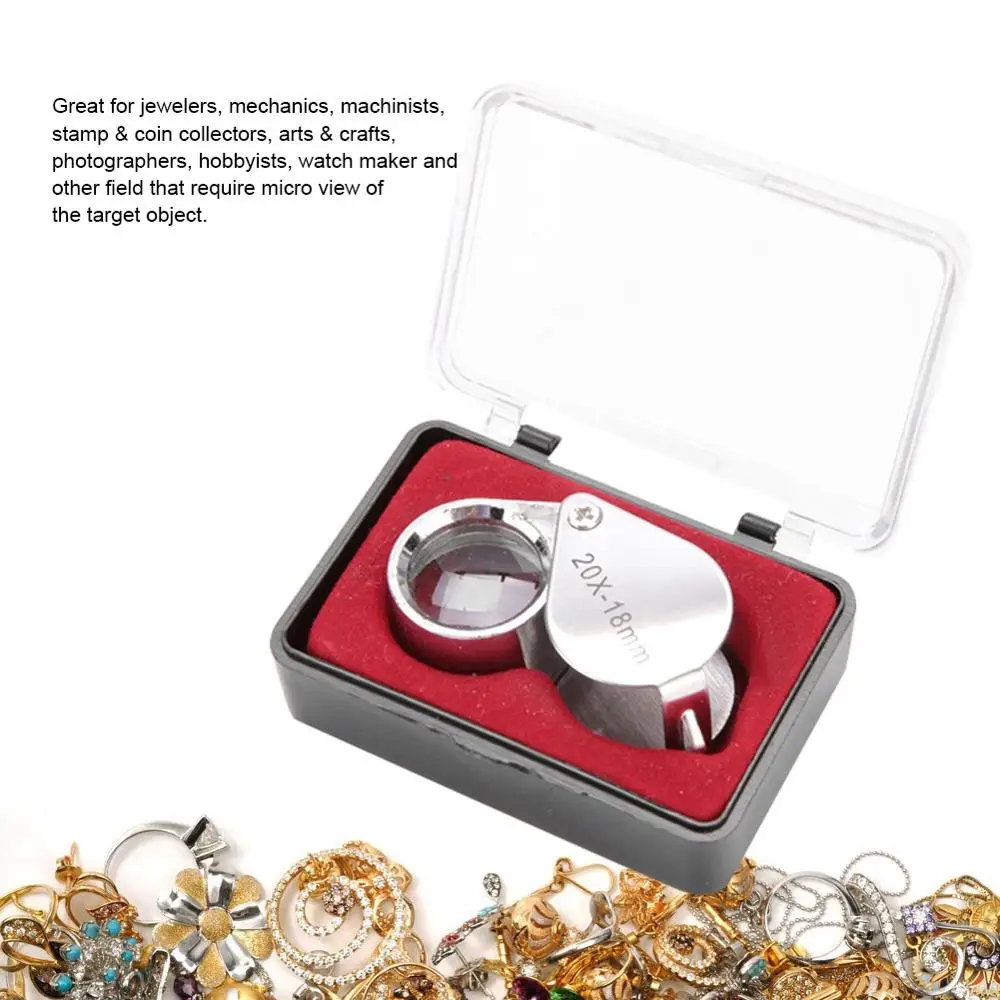 20X 18 мм Лупа складной Портативный ручной увеличительное Стекло ювелирные изделия