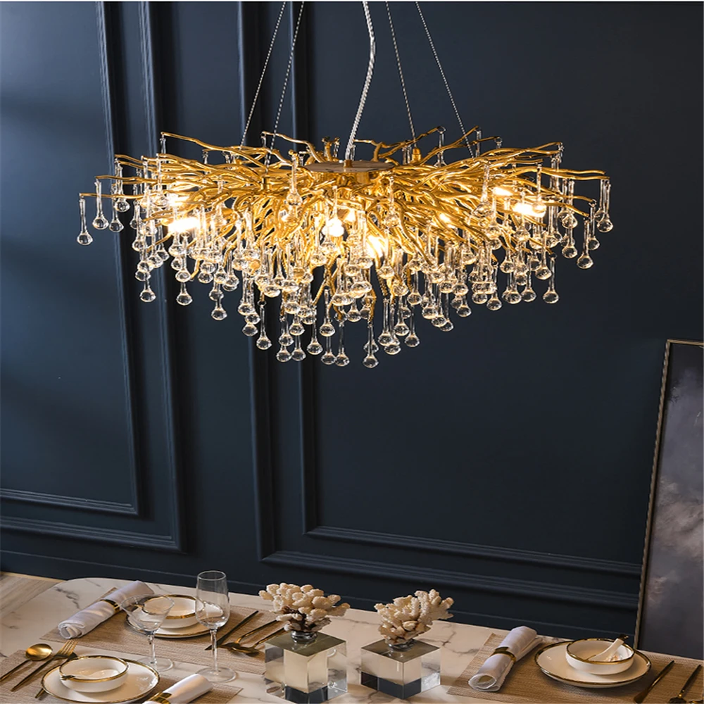 

Modern Luxury Crystal Chandelier Restaurant Light Creativity Gold Led Chandelier LOFT Hall Bedroom Living Room Indoor Lighting
