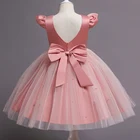 Детское платье принцессы, розовое платье для вечеринки, Детский костюм на свадьбу, на свадьбу, одежда с цветами, платья для девочек, одежда