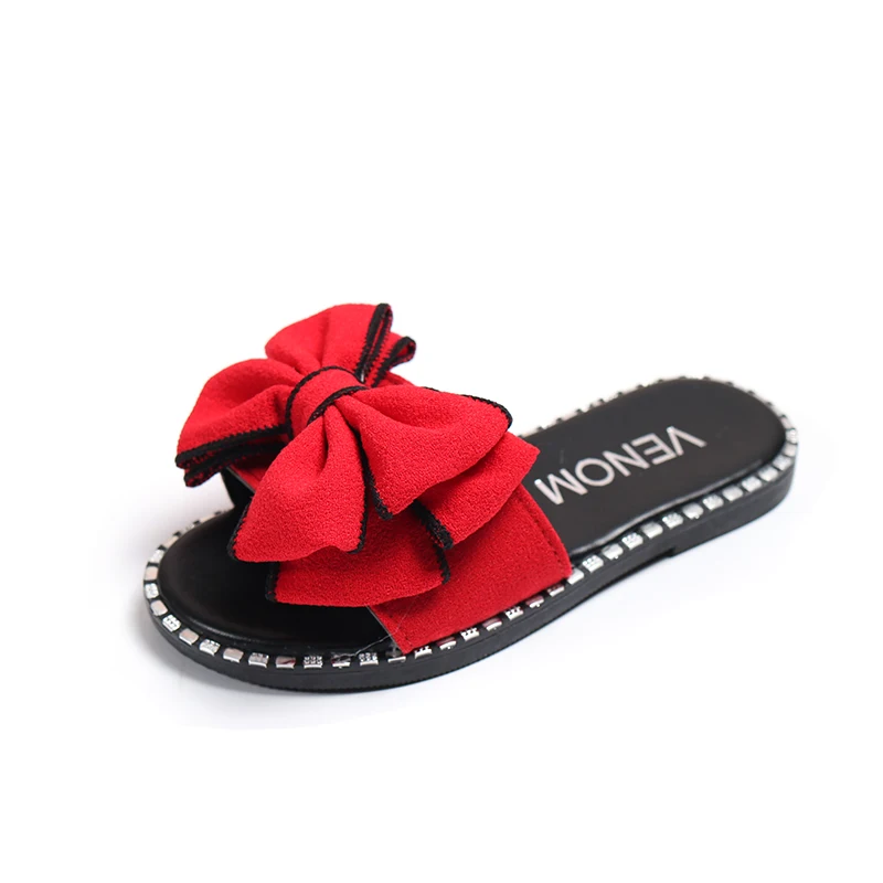 Шлепанцы Детские с бантом пляжная обувь для девочек летние сандалии принцесс| |