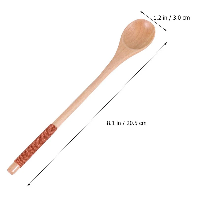 

8 Pcs Wooden Spoons Eating Spoons Rice Spoons Wooden Teaspoon Ice Cream Spoon for Coffee Tea Jam Bath Salts