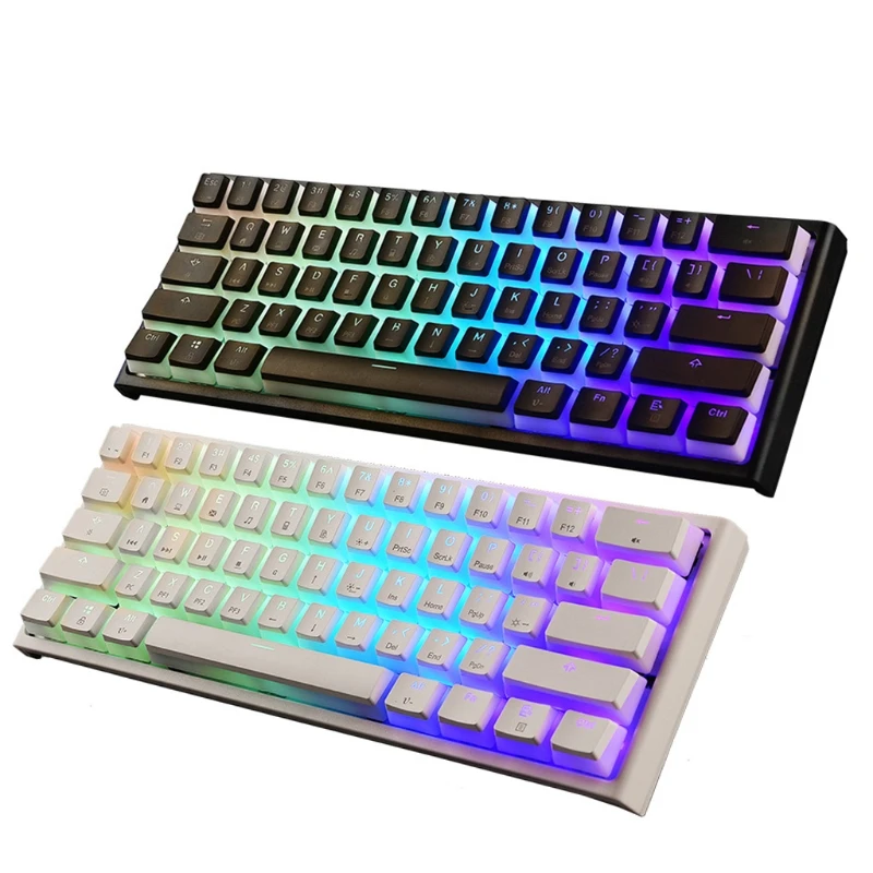 

2021 New MK25 Mini 60% Compact 61 Keys Keyboard Waterproof Keyboard for PC/Mac Gamer