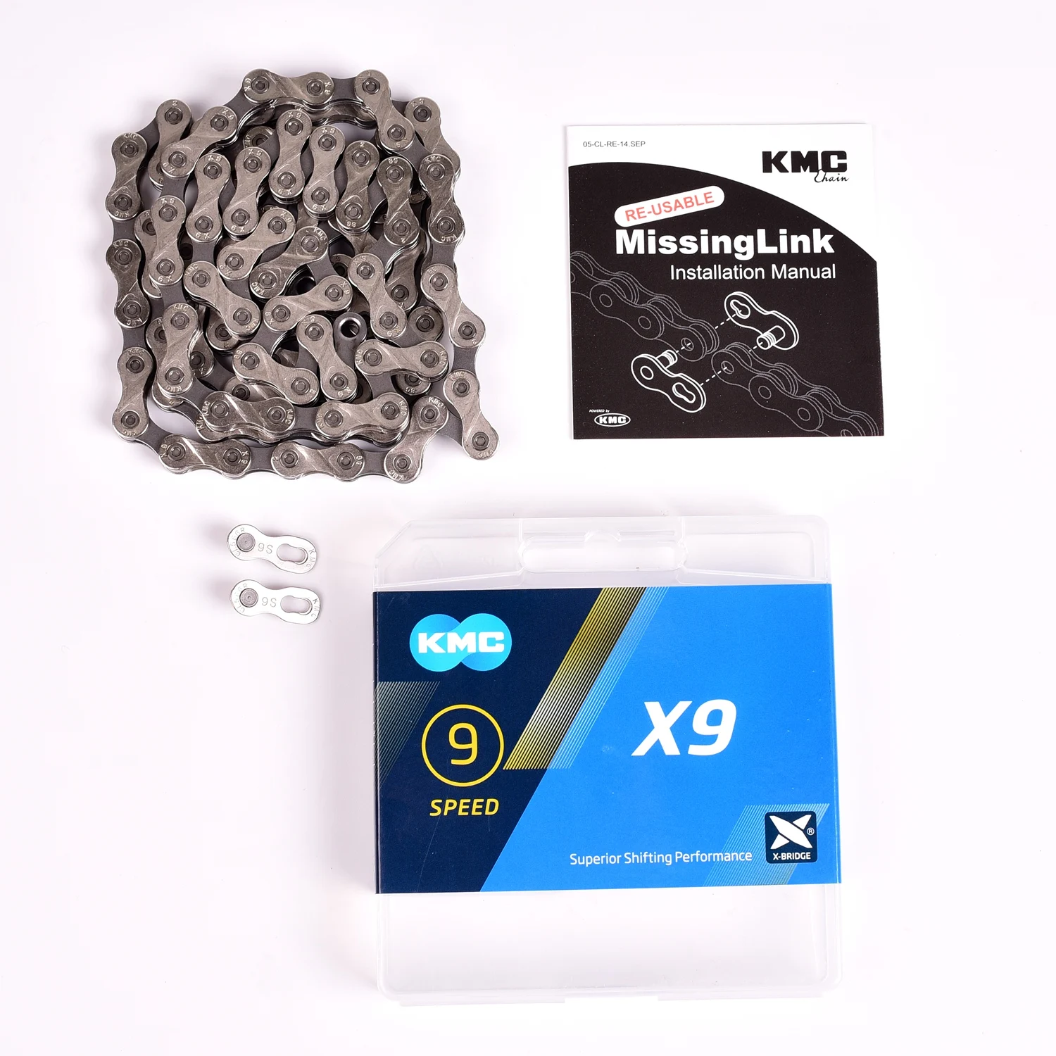 

KMC X9 MTB Bicycle Chain 116 Links Z9 9 Speed Bike Chain Magic Button Mountain With Original Boxed