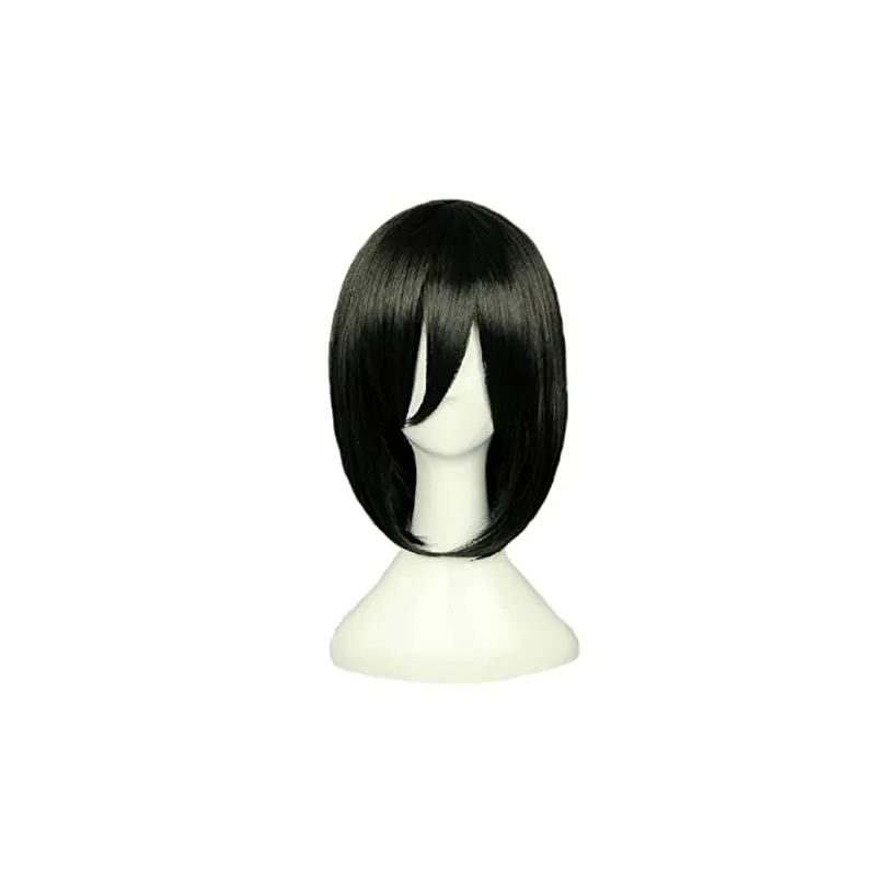 

2022 Halloween Costumes Wigs Attack on Titan Mikasa Ackerman Short Bob Black Heat Resistant Cosplay Costume Wig
