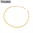 TOSOKO современная мода лезвие цепь колье для ключиц из титановой стали, не выцветающие, привет кошечка), не вызывает аллергию, ювелирные изделия из нержавеющей стали BSP559