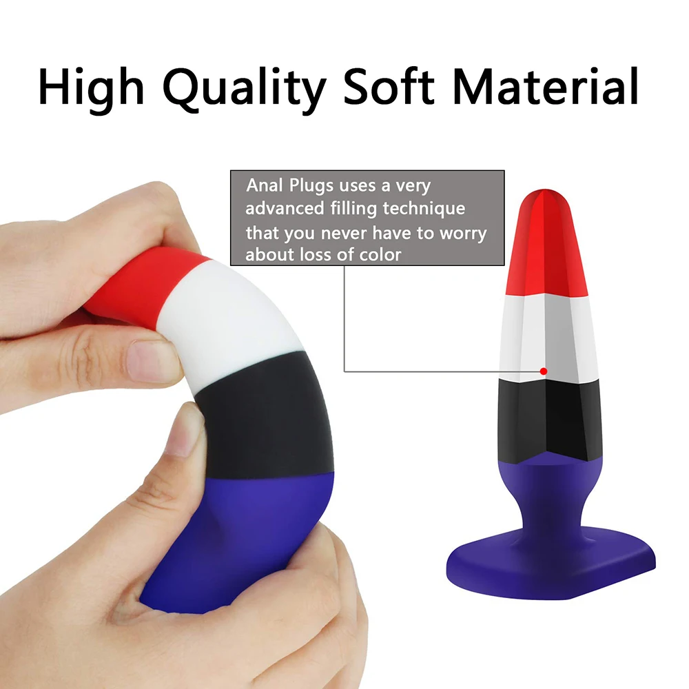 Силиконовая Радужная Анальная пробка Dilatador унисекс секс массаж простаты
