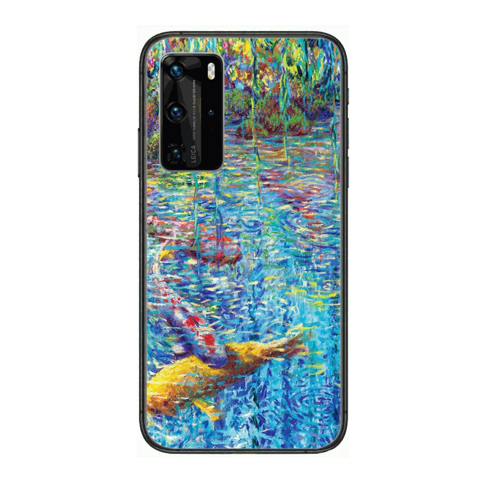 

HD Art Painting Phone Case For Huawei P 40 30 20 10 Lite Smart Z Pro Black Etui Coque Painting Hoesjes comic fashion