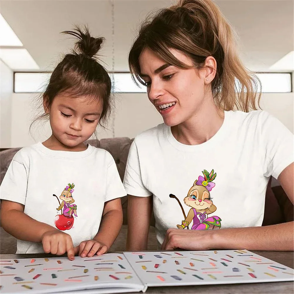 

2021 Family Matching Clothes Summer New Fashion Disney Cartoon Chip Dale Printed Tshirts Mother Father Kids Clothes Family Tees