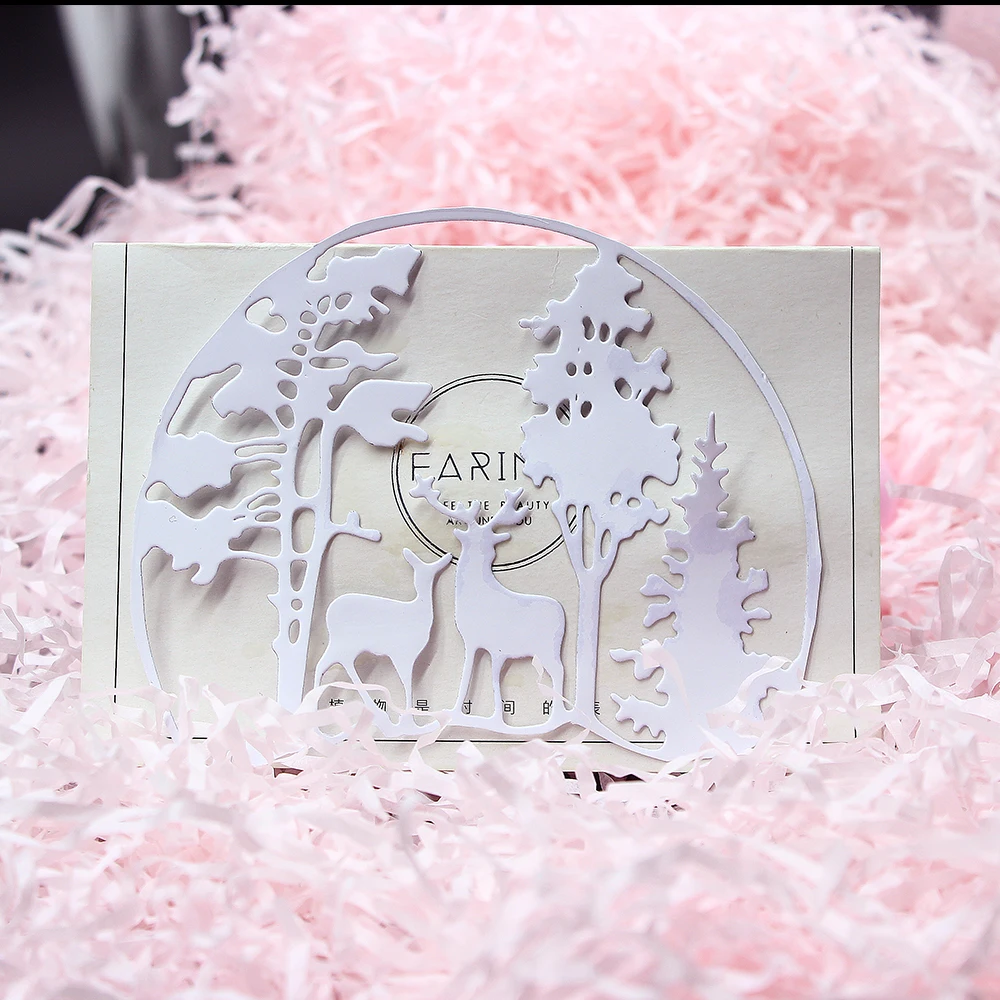 Металлические штампы с лесом и оленем трафареты для изготовления карт