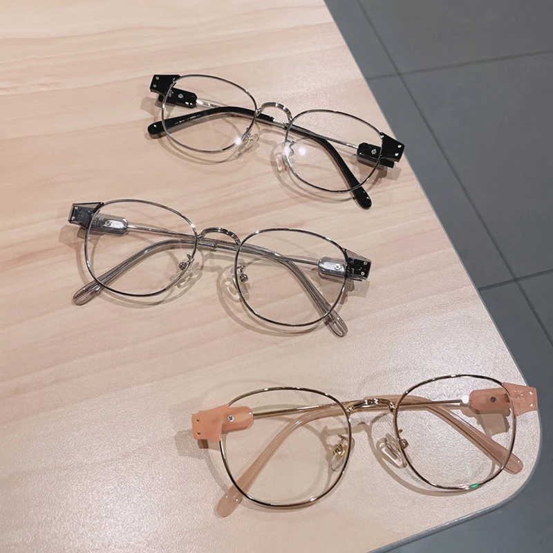 Ретро виниловые фоны овальной формы для женщин металлическая оправа очков