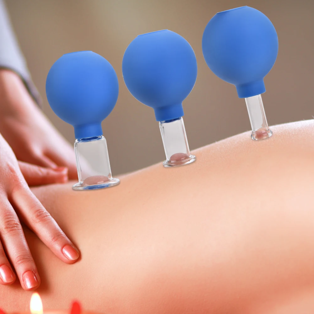 1/4pcs Vacuum Cupping Cups Set Rubber Head Glass Anti Cellulite Massage Chinese Therapy Face Cans For Health | Красота и здоровье