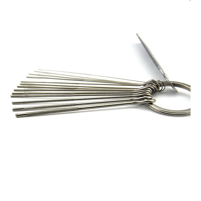 

Guitar Bridge Saddle Nut Files Set - 13 Size Needle Files with Circular Cross Section and 9 Pcs Sand Paper Silver
