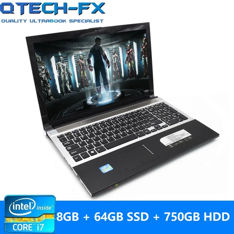 15," Core i7 игровой ноутбук 8 ГБ ОЗУ SSD 128 ГБ/64 ГБ+ 750 Гб/1 ТБ жесткий диск процессор Intel металлический арабский AZERTY Испанский Русский Клавиатура - Цвет: Blue-64GSSD-750HDD