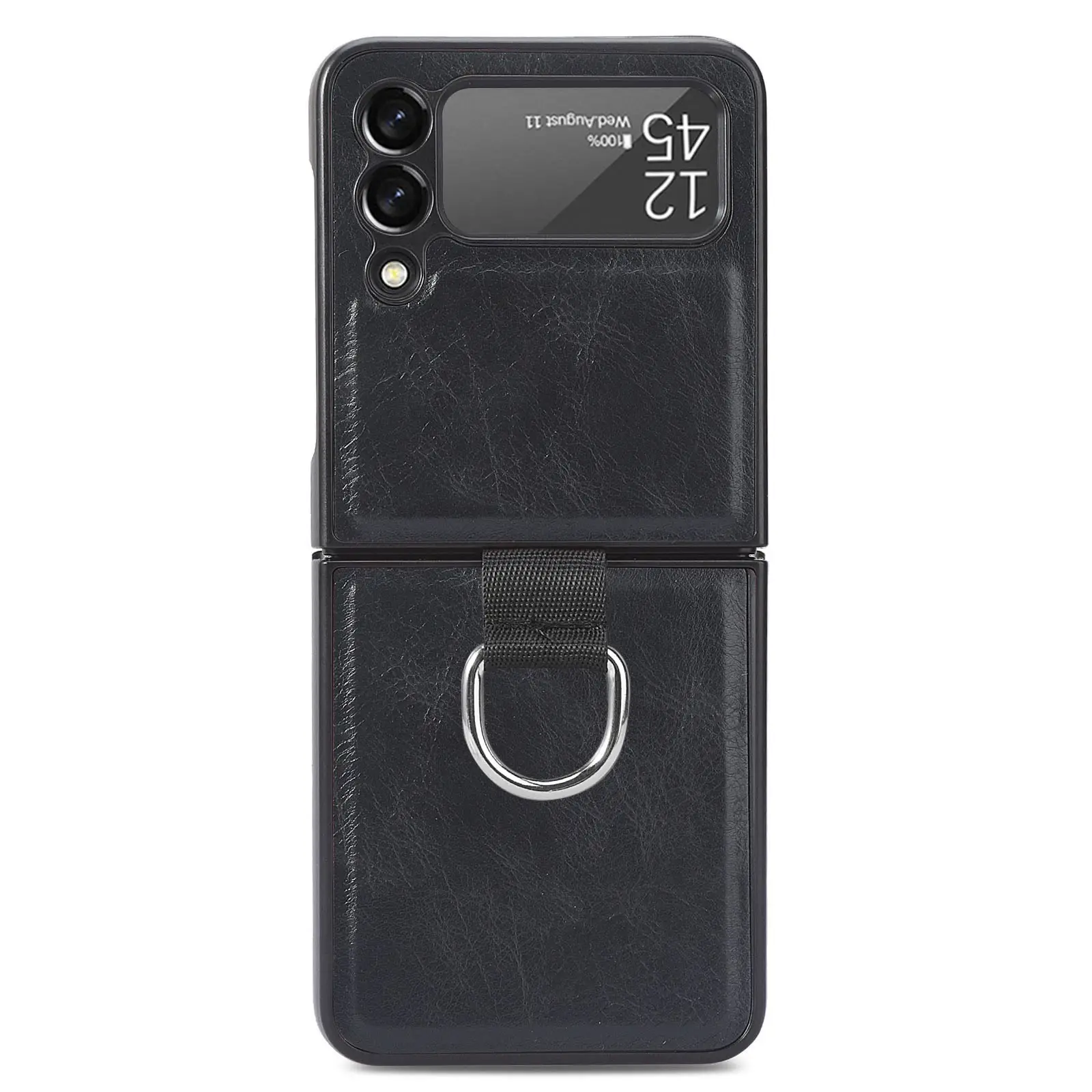 Чехол-книжка с кольцом для телефона Samsung Z Flip 3 женский роскошный кожаный защитный