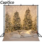 Capisco фотография рождественской елки фоны белый снег светильник новогодний семейный Декор Снежинка реквизит для фотостудии