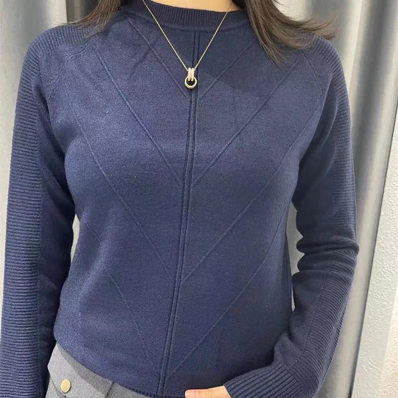 

2021Women Sweater Autumn Winter Clothes Solid Thin ONeck Sweater Jumper Oversize Long-sleeve Knitted Pullover Casual Female Tops
