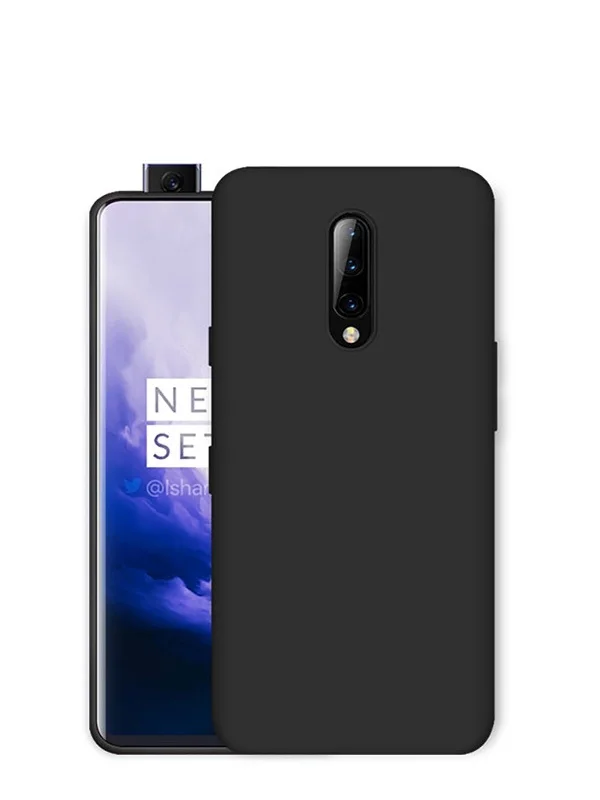 silicone case Oneplus 7 7T Чехол бампер Чехол Karbon нейлоновый силиконовый чехол полное заднее покрытие Oneplus 7 pro 7T pro круглый защитный чехол - Цвет: silicone case