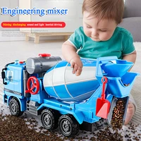hot sale blue inertia simulation lighting music mixing cement dump truck engineering vehicle loadable model childrens toy gift