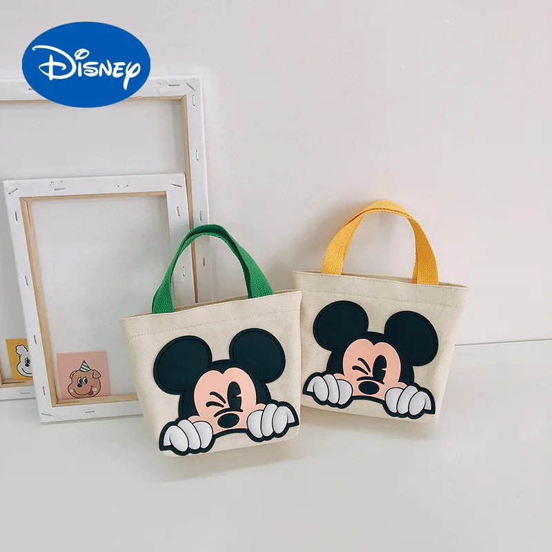 Холщовые Детские Сумки Disney, новая сумочка на плечо, мультяшный кошелек для мелочи с Микки Маусом, школьный мессенджер для девочек