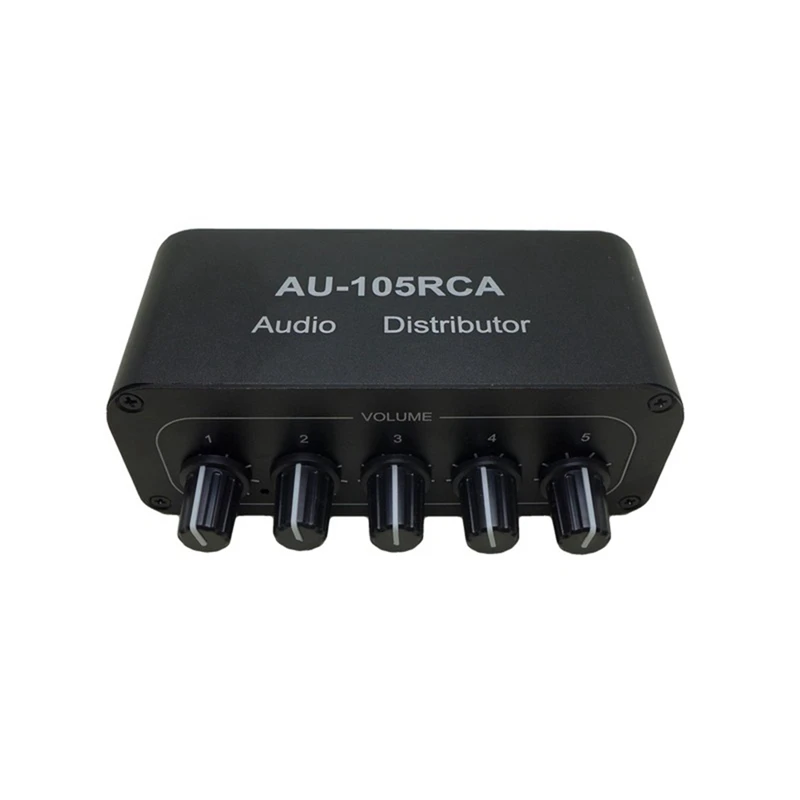 

Stereo Audio Mixer 1 Input 5 Output Multi-Channel Audio Source Distributor RCA Interface For Power Amplifiers