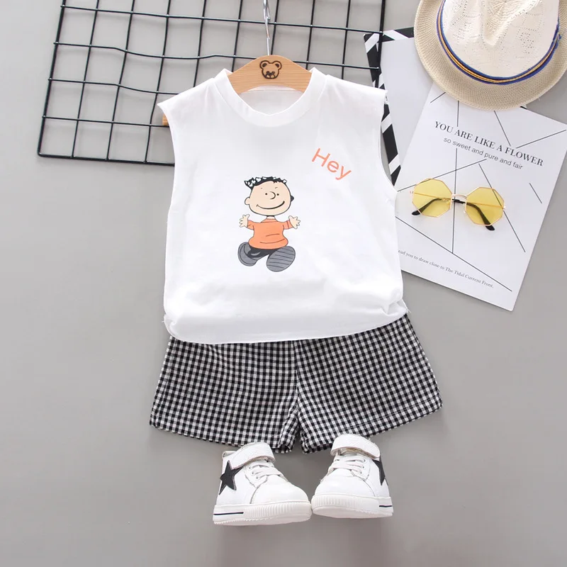 Спортивная одежда для мальчиков Детская летняя жилет модная в западном стиле