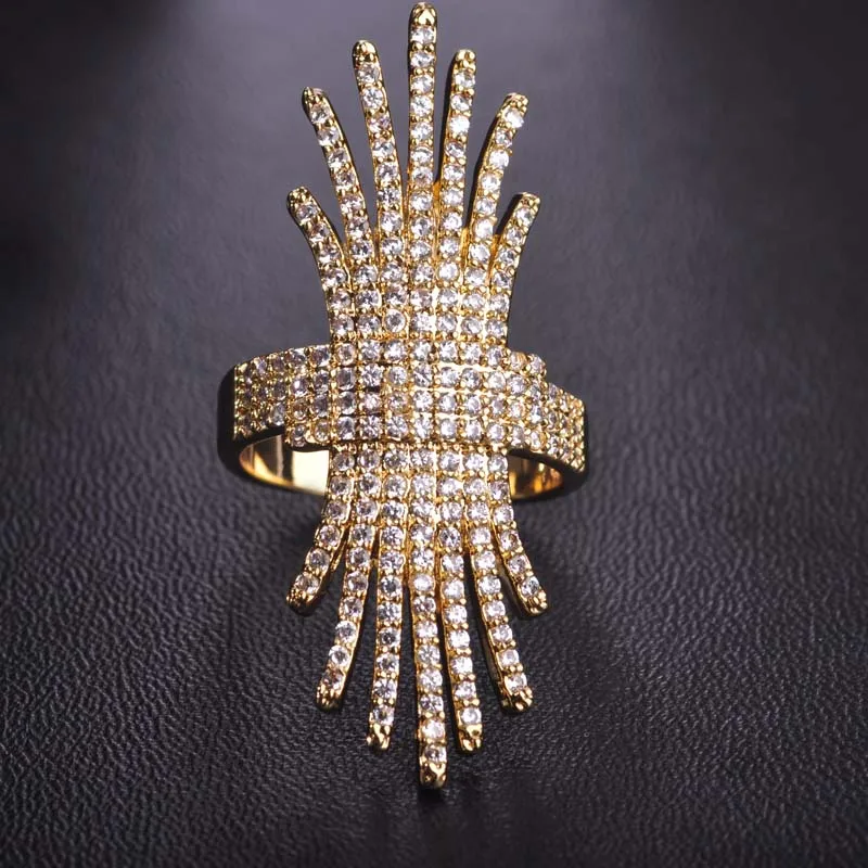 

Blucome New Design Personality Mutilayer Lines Zircon Rings For Women Man Europe Oro Wedding Bridal Wide Aros Finger Schmuck