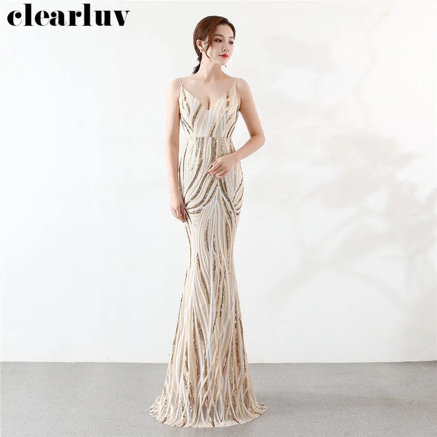 

Женское вечернее платье в полоску, с открытой спиной, с юбкой годе, DX247-3, 2019, размера плюс