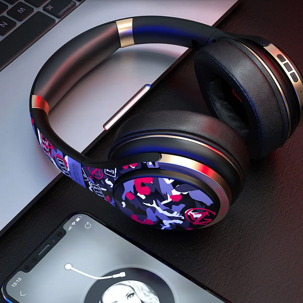 Новые портативные беспроводные Bluetooth 5 0 наушники складные глубокие басы Hi Fi с