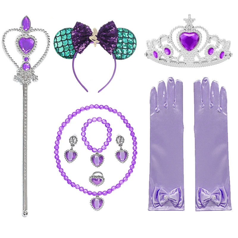 Mermaid Ariel Princess Girl Dress Cosplay Costumes for Kids Baby Up Sets Children Halloween Clothing | Детская одежда и обувь