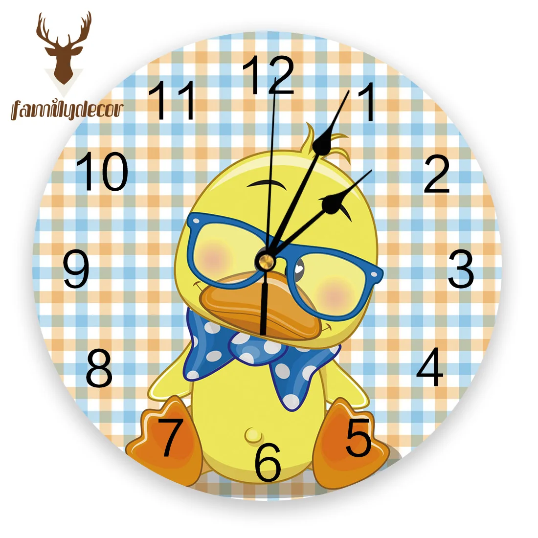 Современные настенные часы в скандинавском стиле с изображением желтой утки ПВХ