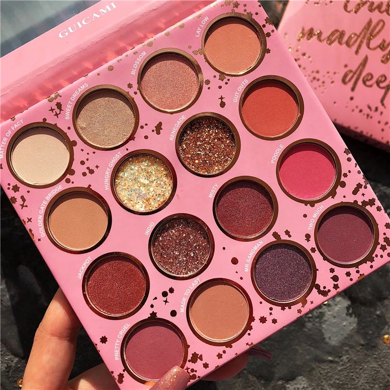 Бренд 16 цветов блестящие тени для век Палитра мерцающие матовые телесный