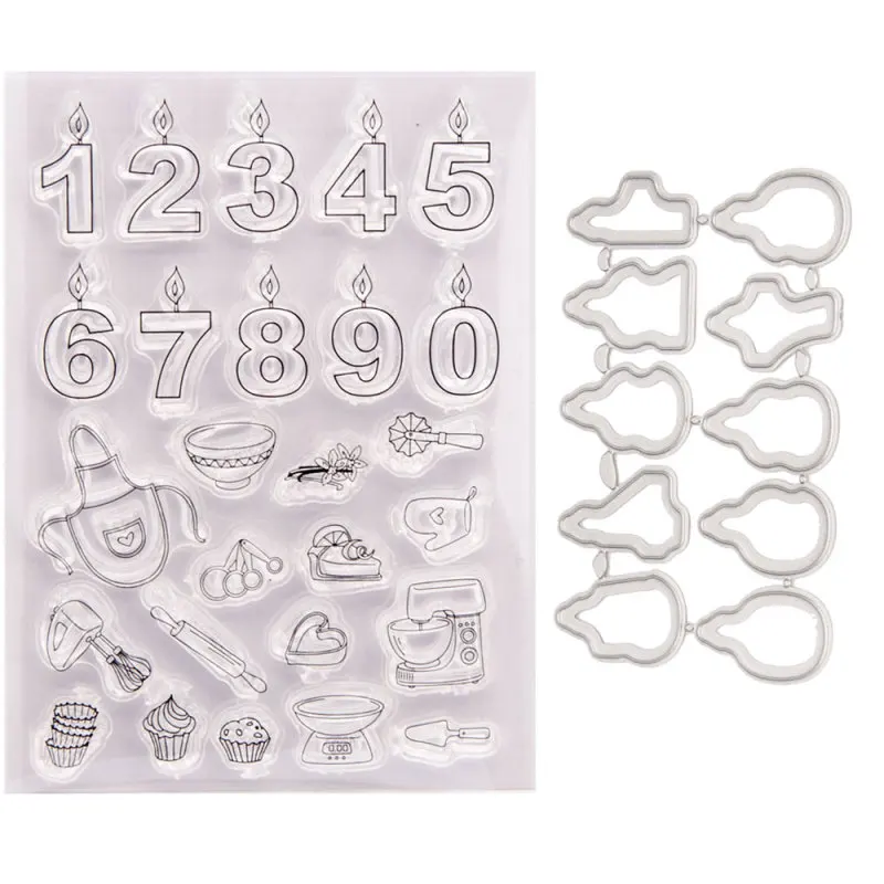 Металлические штампы для вырезания штампов и набор прозрачных скрапбукинга