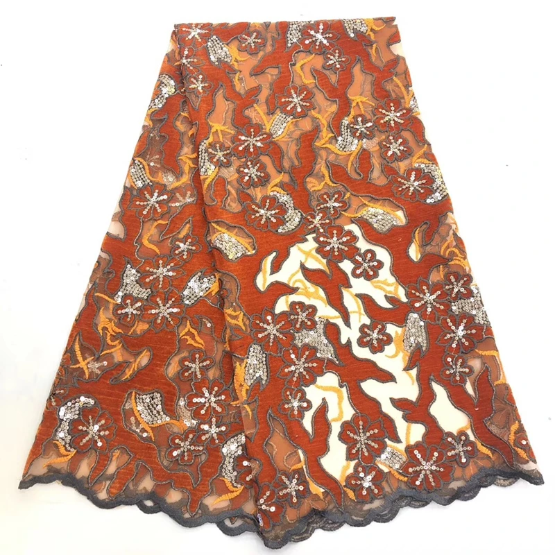 Африканская кружевная Бархатная ткань с 2019 французскими блестками Дизайн Тюль