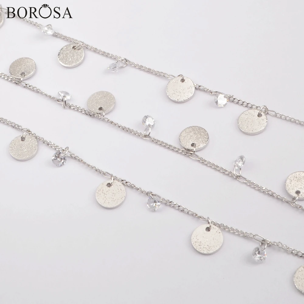BOROSA 3/5 метров позолоченная/Посеребренная 8 мм медная монета с белыми чешскими