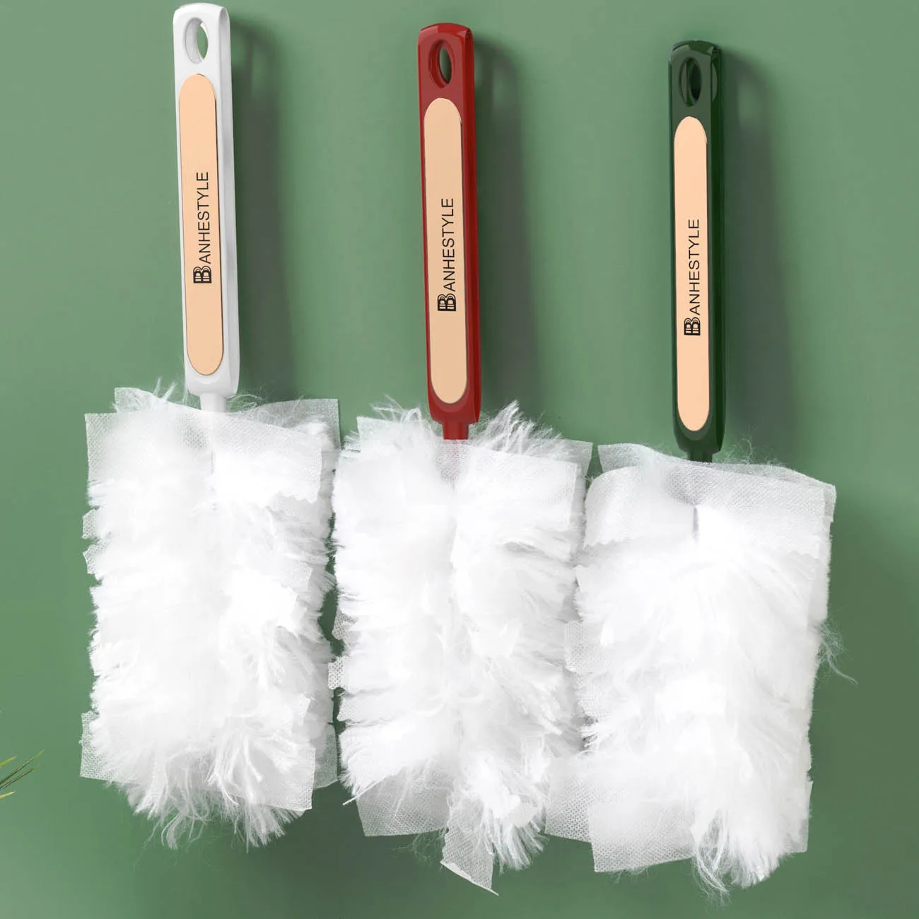 

Electrostatic Dusting Duster Household Cleaning Artifact Fiber Brush Head Absorb Hair Dust And Feather Duster